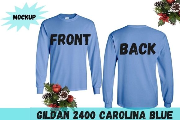 Carolina Blue Front and Back Gildan 2400 T-Shirt Designs