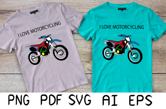 I Love Motorcycling Graphic Design Asset for Crafts