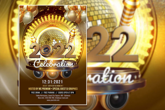 New Year Celebration Poster Template for Print Templates