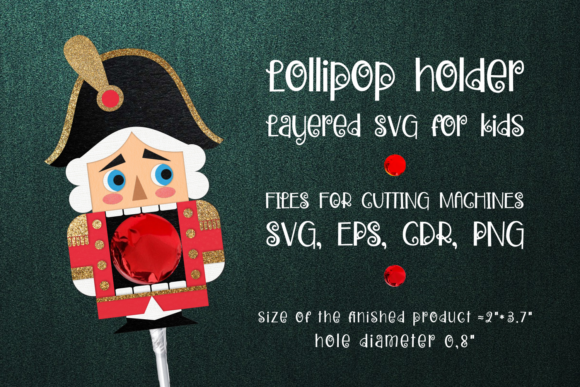 Nutcracker Christmas Lolly Holder SVG for Festive Web Design