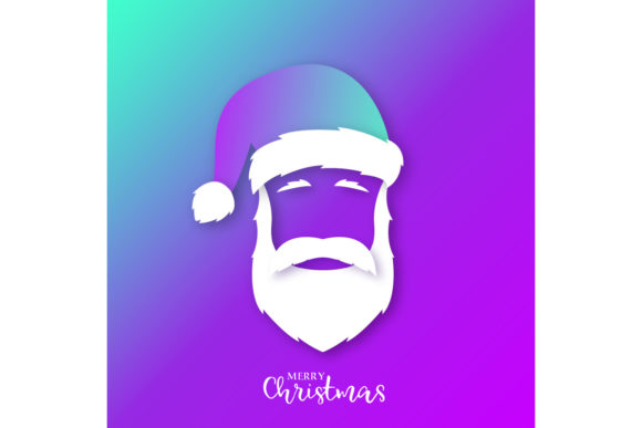 Portrait of Santa Claus in Bright Colors - Icon for Festive Branding