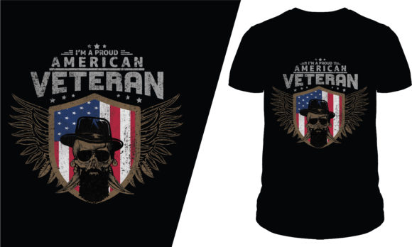 Proud American Veteran T-Shirt Design for Local Branding