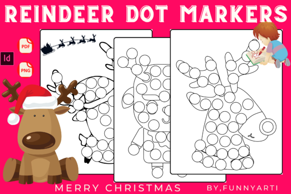 Reindeer Dot Markers for Coloring Pages Amp