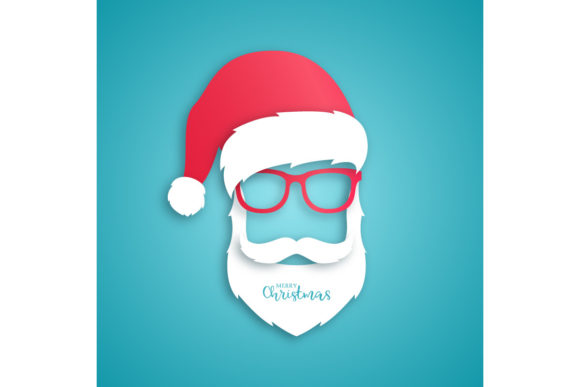 Santa Claus with Red Hat Icon for Local Business Branding