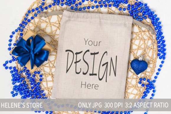 Santa Sack Mockup, Blank Gift Bag Mock for Bags Amp