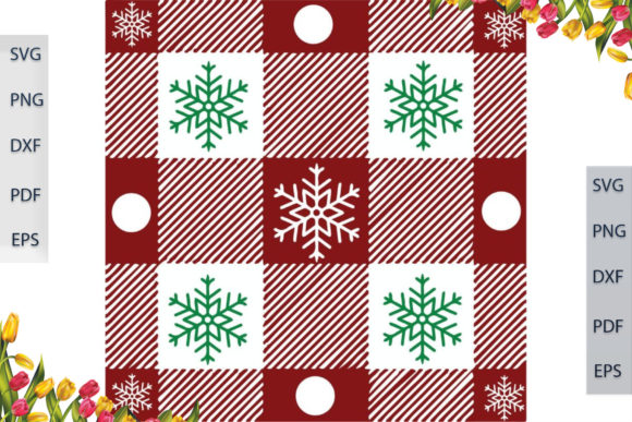 Snowflake Red Buffalo Pattern SVG Files for Branding and Patterns