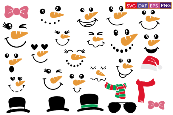 Snowman Face SVG for Crafts and Digital Products