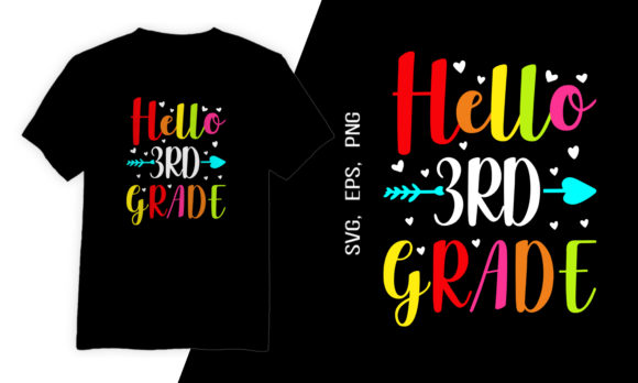 T-Shirt Design Hello 3rd Grade Design for Local Business Branding