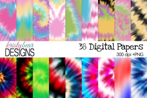 Tie Dye Digital Paper for Backgrounds