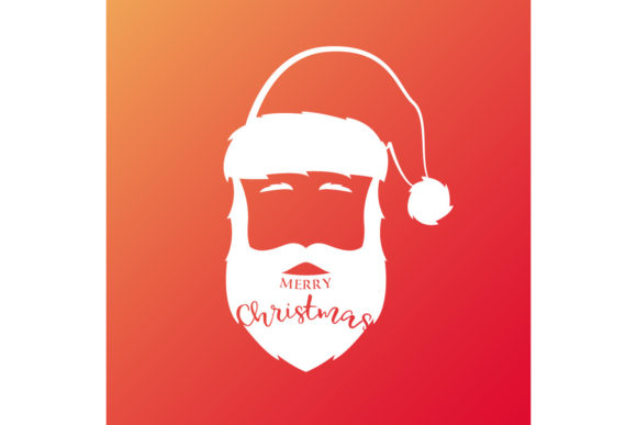 White Silhouette of Santa Claus Icon for Crafting